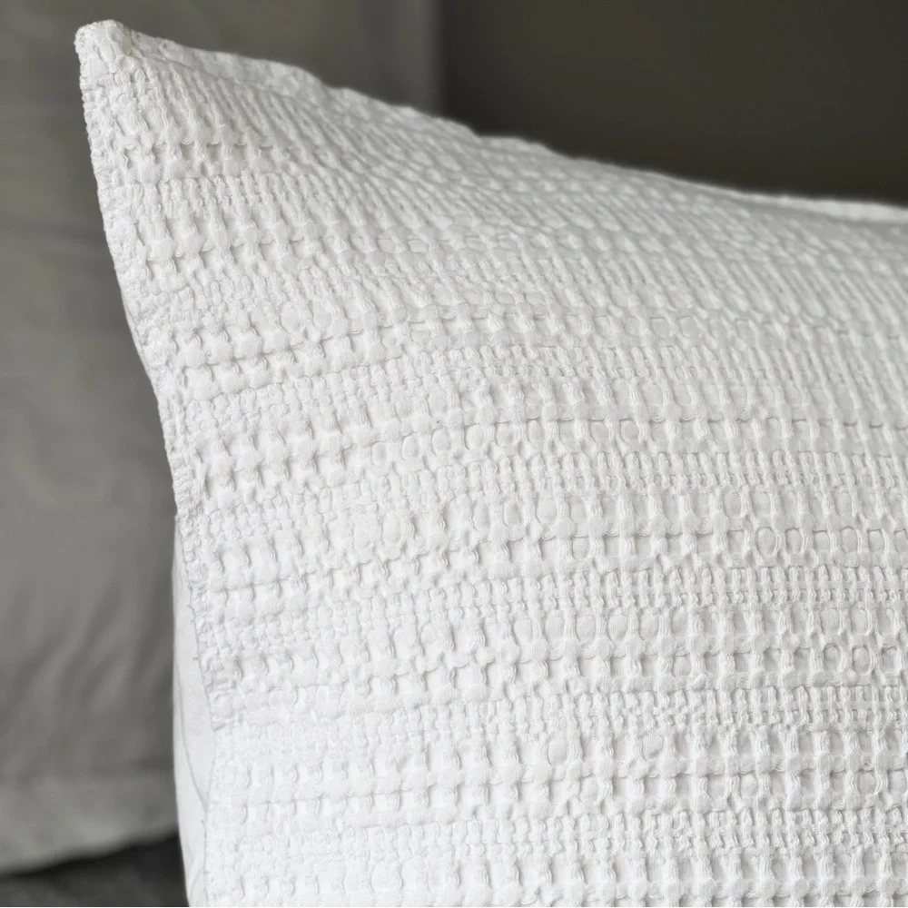 West Elm White Textured Pillow